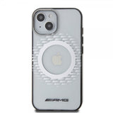 Mercedes Benz iPhone 15 Cover Rhombus Pattern MagSafe AMG Transparent
