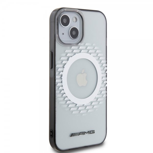 Mercedes Benz iPhone 15 Cover Rhombus Pattern MagSafe AMG Transparent