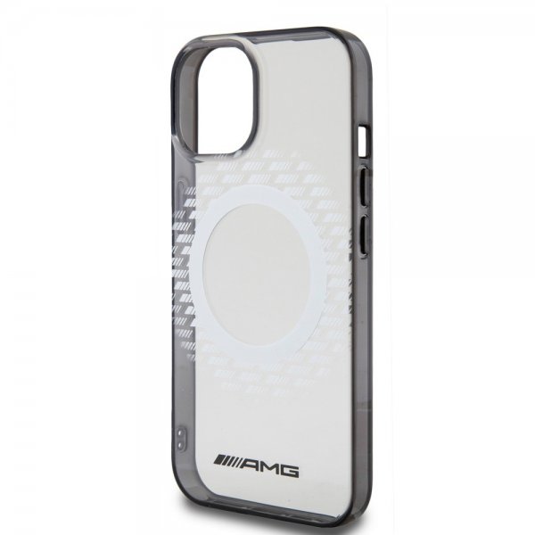 Mercedes Benz iPhone 15 Cover Rhombus Pattern MagSafe AMG Transparent