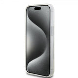 Guess iPhone 15 Cover Ring Stand Glitter MagSafe Transparent