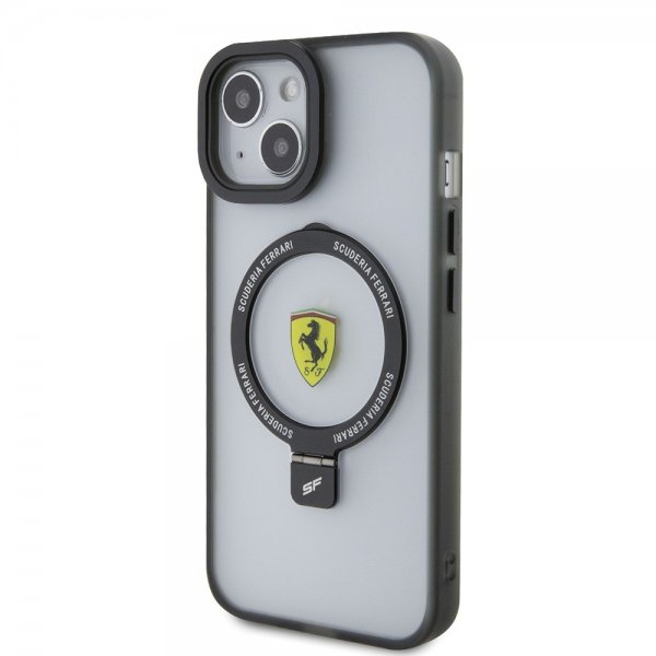 Ferrari iPhone 15 Cover Ring Stand MagSafe Sort