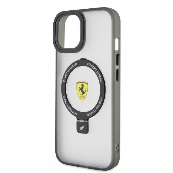 Ferrari iPhone 15 Cover Ring Stand MagSafe Sort