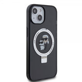 Karl Lagerfeld iPhone 15 Cover Ring Stand MagSafe Sort