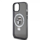 Karl Lagerfeld iPhone 15 Cover Ring Stand MagSafe Sort