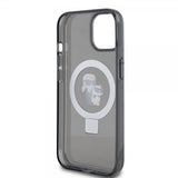 Karl Lagerfeld iPhone 15 Cover Ring Stand MagSafe Sort