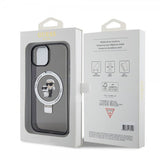 Karl Lagerfeld iPhone 15 Cover Ring Stand MagSafe Sort