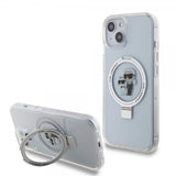 Karl Lagerfeld iPhone 15 Cover Ring Stand MagSafe Hvid