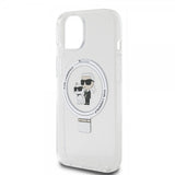 Karl Lagerfeld iPhone 15 Cover Ring Stand MagSafe Hvid