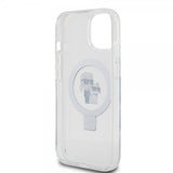 Karl Lagerfeld iPhone 15 Cover Ring Stand MagSafe Hvid