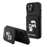 Karl Lagerfeld iPhone 15 Cover Saffiano Card Slots & Stand Sort