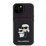 Karl Lagerfeld iPhone 15 Cover Saffiano Card Slots & Stand Sort