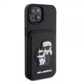 Karl Lagerfeld iPhone 15 Cover Saffiano Card Slots & Stand Sort