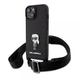 Karl Lagerfeld iPhone 15 Cover Saffiano Crossbody Sort