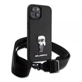 Karl Lagerfeld iPhone 15 Cover Saffiano Crossbody Sort