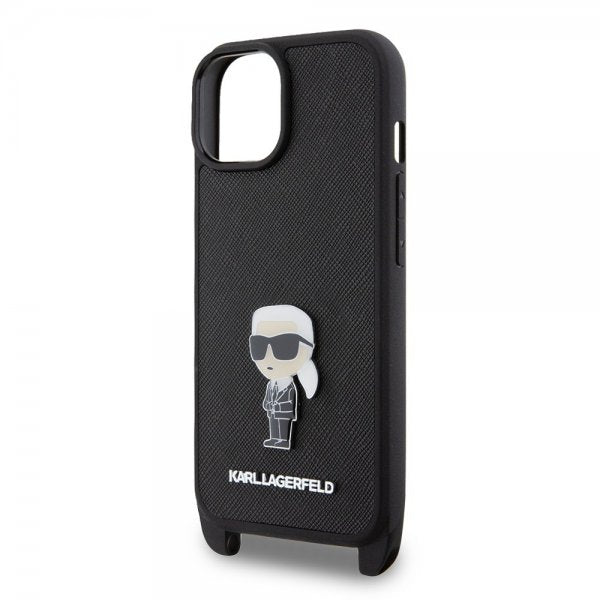 Karl Lagerfeld iPhone 15 Cover Saffiano Crossbody Sort