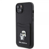 Karl Lagerfeld iPhone 15 Cover Saffiano Double Cardslot Sort
