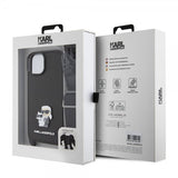 Karl Lagerfeld iPhone 15 Cover Saffiano Karl & Choupette Crossbody Sort