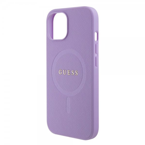 Guess iPhone 15 Cover Saffiano MagSafe Lilla