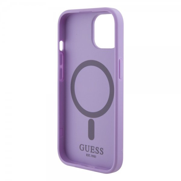 Guess iPhone 15 Cover Saffiano MagSafe Lilla