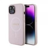 Guess iPhone 15 Cover Saffiano MagSafe Rosa