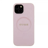 Guess iPhone 15 Cover Saffiano MagSafe Rosa