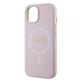 Guess iPhone 15 Cover Saffiano MagSafe Rosa