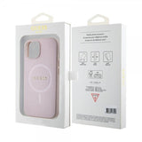Guess iPhone 15 Cover Saffiano MagSafe Rosa