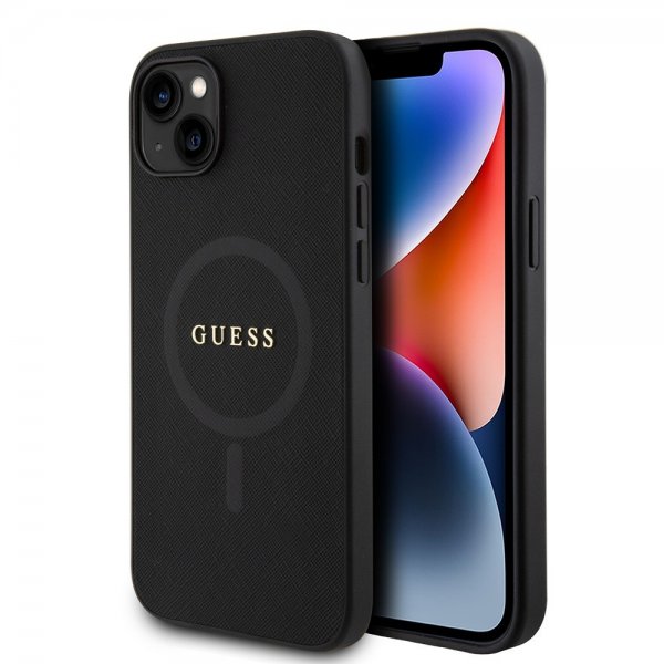 Guess iPhone 15 Cover Saffiano MagSafe Sort