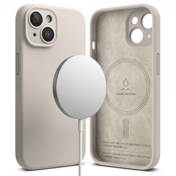 Ringke iPhone 15 Cover Silikone Magnetisk Sten