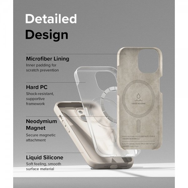 Ringke iPhone 15 Cover Silikone Magnetisk Sten