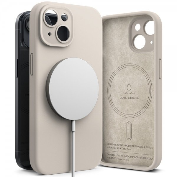 Ringke iPhone 15 Cover Silikone Magnetisk Sten