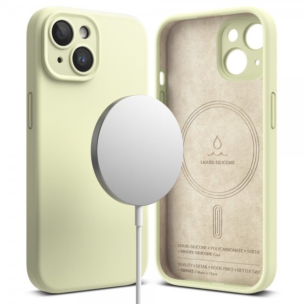 Ringke iPhone 15 Cover Silikone Magnetisk Sunny Lime