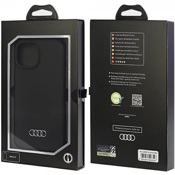 Audi iPhone 15 Cover Silikone Sort