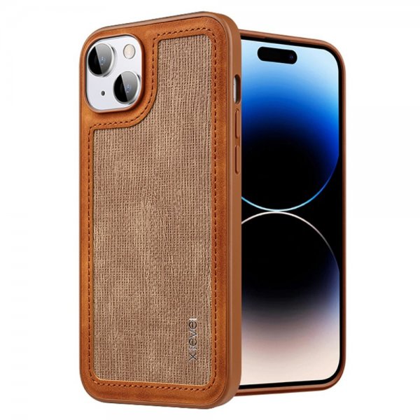 X-Level iPhone 15 Cover Skarvad Brun