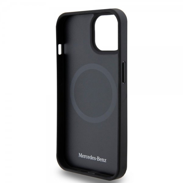 Mercedes Benz iPhone 15 Cover Stjernemønster MagSafe Sort