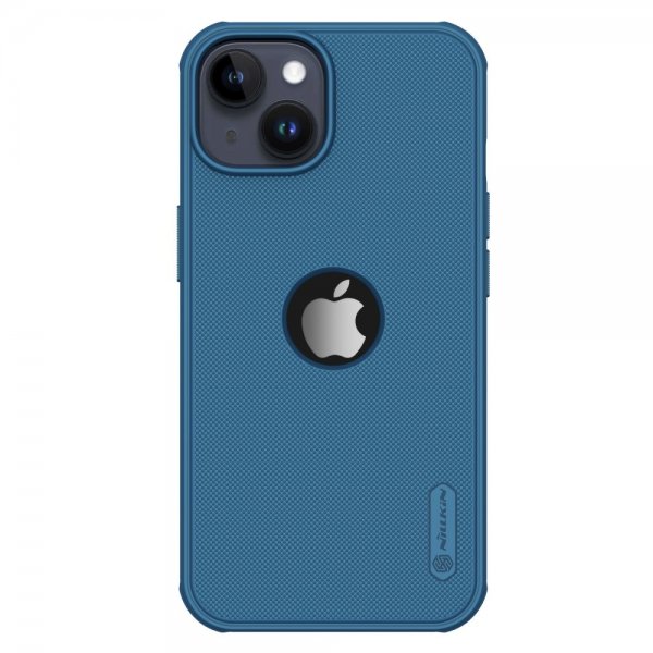 Nillkin iPhone 15 Cover Super Frosted Shield Pro Logo Hole Blå