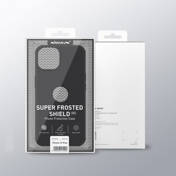 Nillkin iPhone 15 Cover Super Frosted Shield Pro Logo Hole Sort