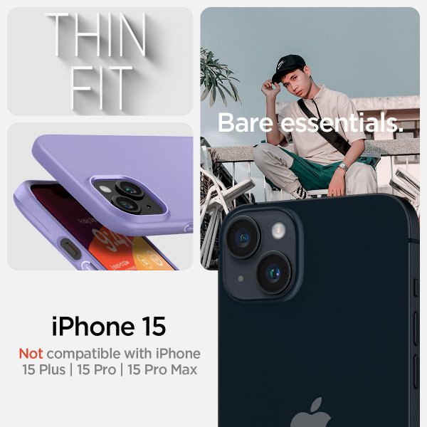 Spigen iPhone 15 Cover Thin Fit Iris Purple