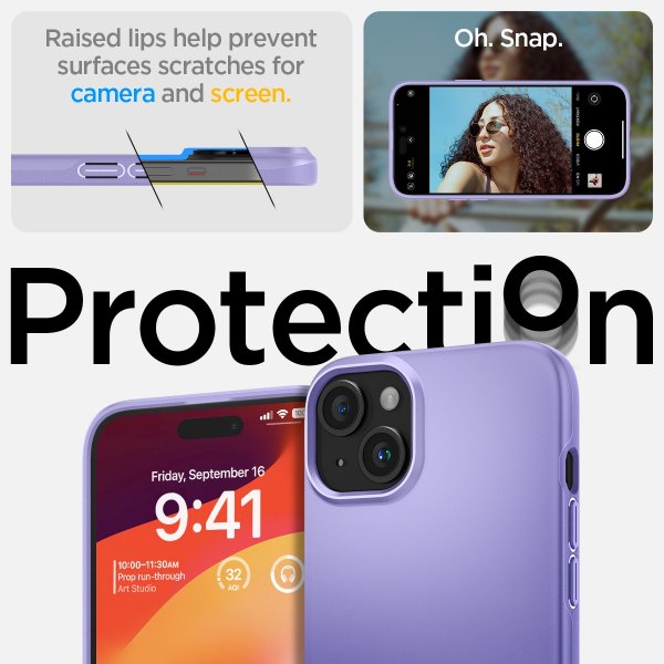 Spigen iPhone 15 Cover Thin Fit Iris Purple