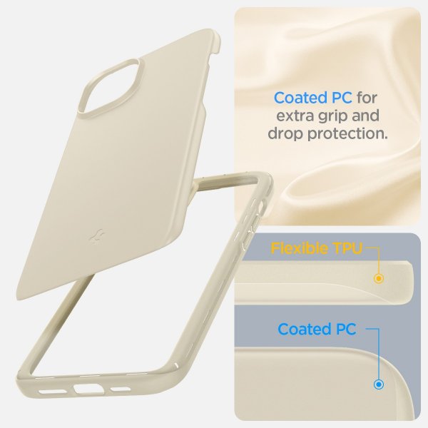 Spigen iPhone 15 Cover Thin Fit Mute Beige