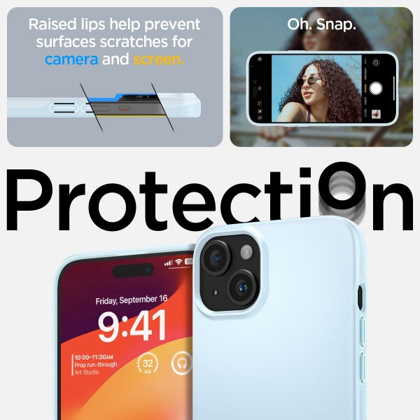 Spigen iPhone 15 Cover Thin Fit Mute Blue