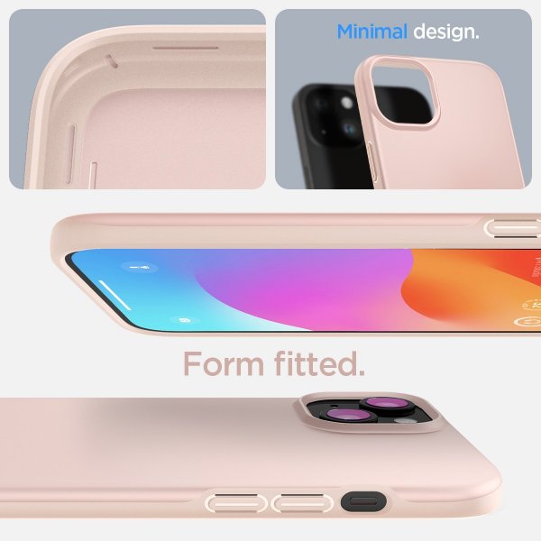 Spigen iPhone 15 Cover Thin Fit Pink Sand