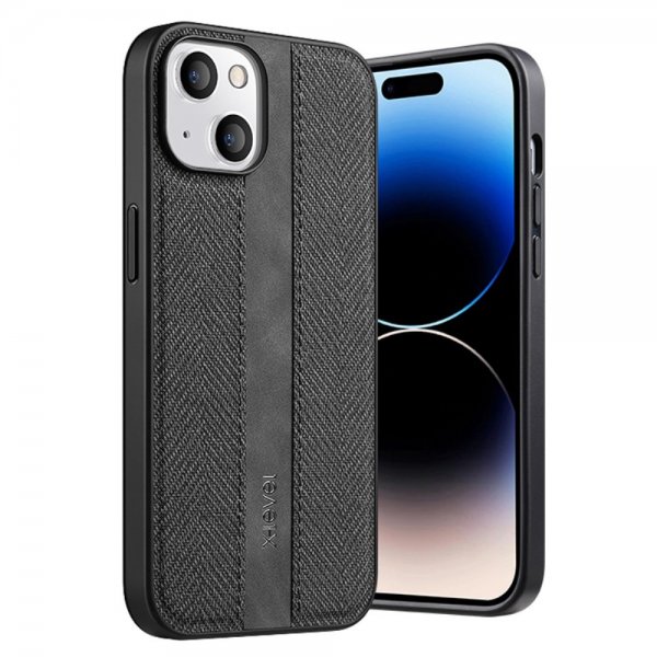 X-Level iPhone 15 Cover Stoftekstur Sort