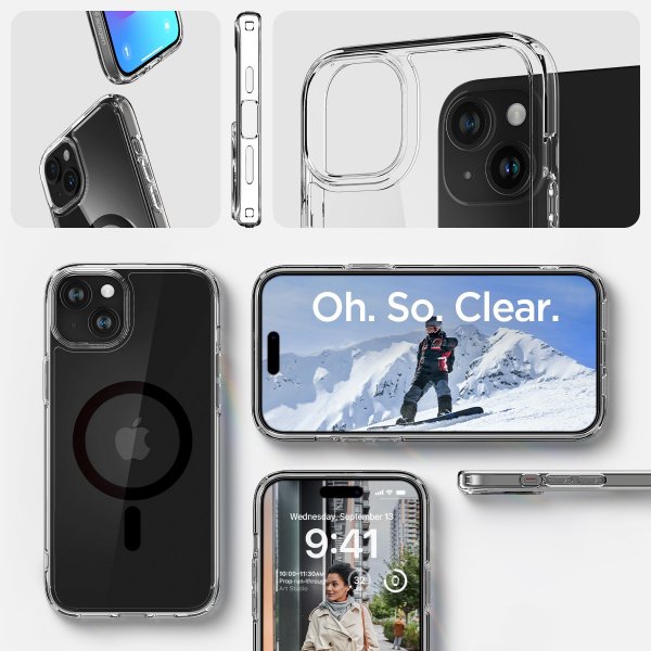 Spigen iPhone 15 Cover Ultra Hybrid MagFit Sort