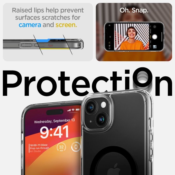 Spigen iPhone 15 Cover Ultra Hybrid S MagFit Sort