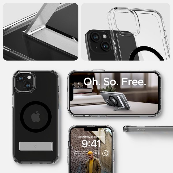 Spigen iPhone 15 Cover Ultra Hybrid S MagFit Sort