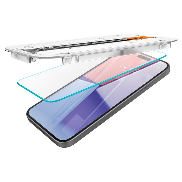 Spigen iPhone 15/iPhone 16 Skærmbeskyttelse GLAS.tR EZ Fit 2-pak