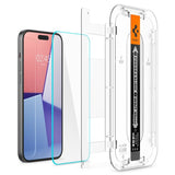 Spigen iPhone 15/iPhone 16 Skærmbeskyttelse GLAS.tR EZ Fit 2-pak