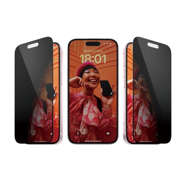 PanzerGlass iPhone 15 Skærmbeskyttelse Ultra-Wide Fit Privacy EasyAligner