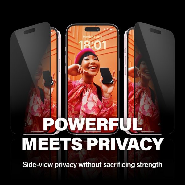 PanzerGlass iPhone 15 Skærmbeskyttelse Ultra-Wide Fit Privacy EasyAligner